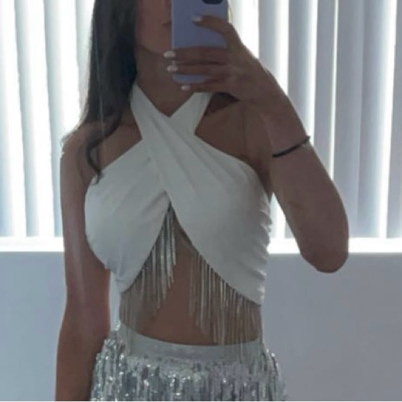 12th Tribe - White fringe top never worn - Picture 2 of 2